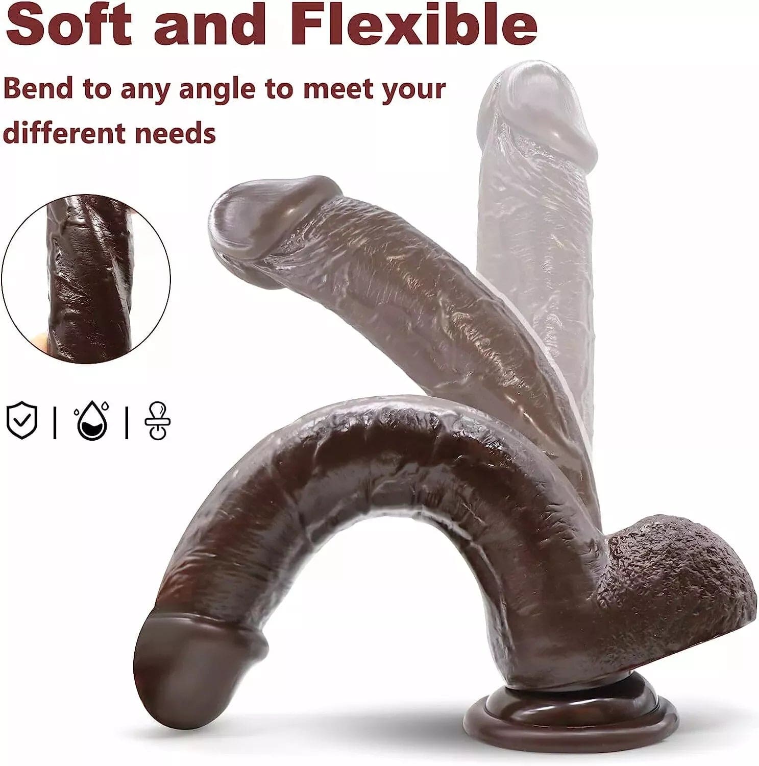 10" Realistic Huge Dildo Suction Cup Big Penis Cock Dong Anal for Women Sex Toys - secretera