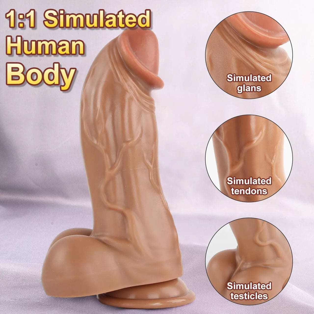 Non-Vibrating Wide Dildo Sex Toys XL Thick Girthy Real Feel Strap On Massager - secretera
