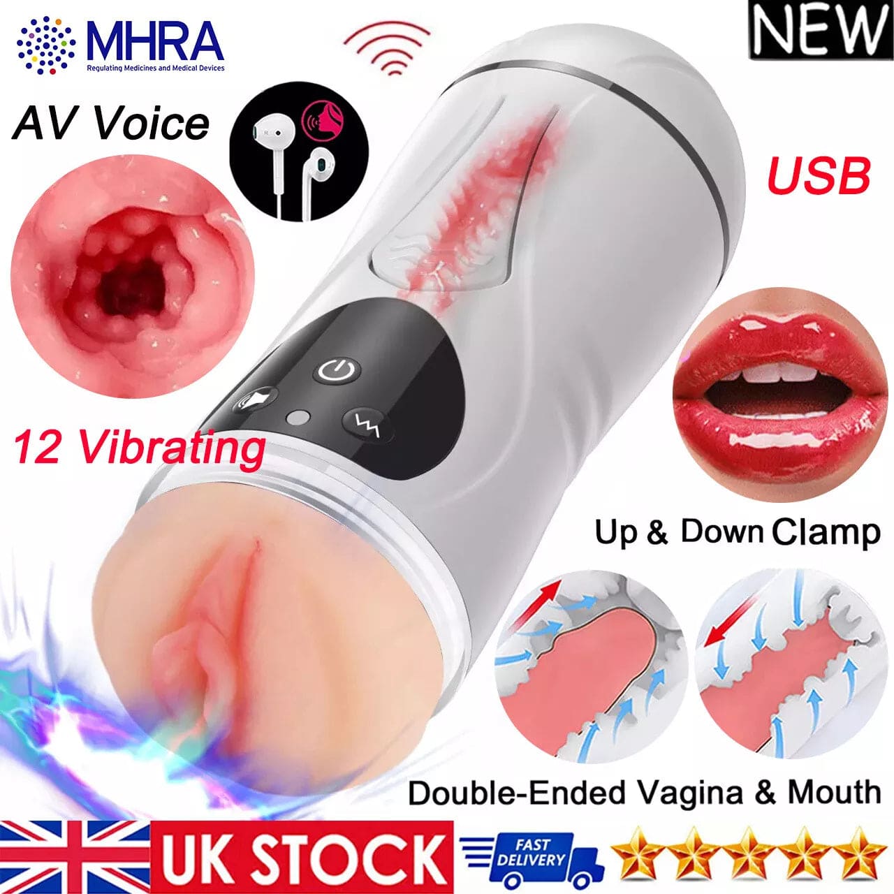 Pocket Pussy Automatic Handsfree Male Masturbator Cup Stroker Men Sex Toys - secretera