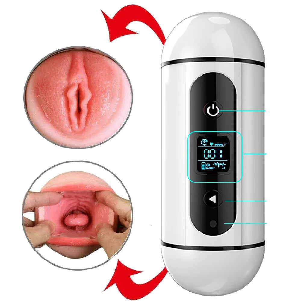 Auto Sucking Stroker Cup Men Male Masturbator Vibrator Oral Mouth Cup Sex Toys - secretera
