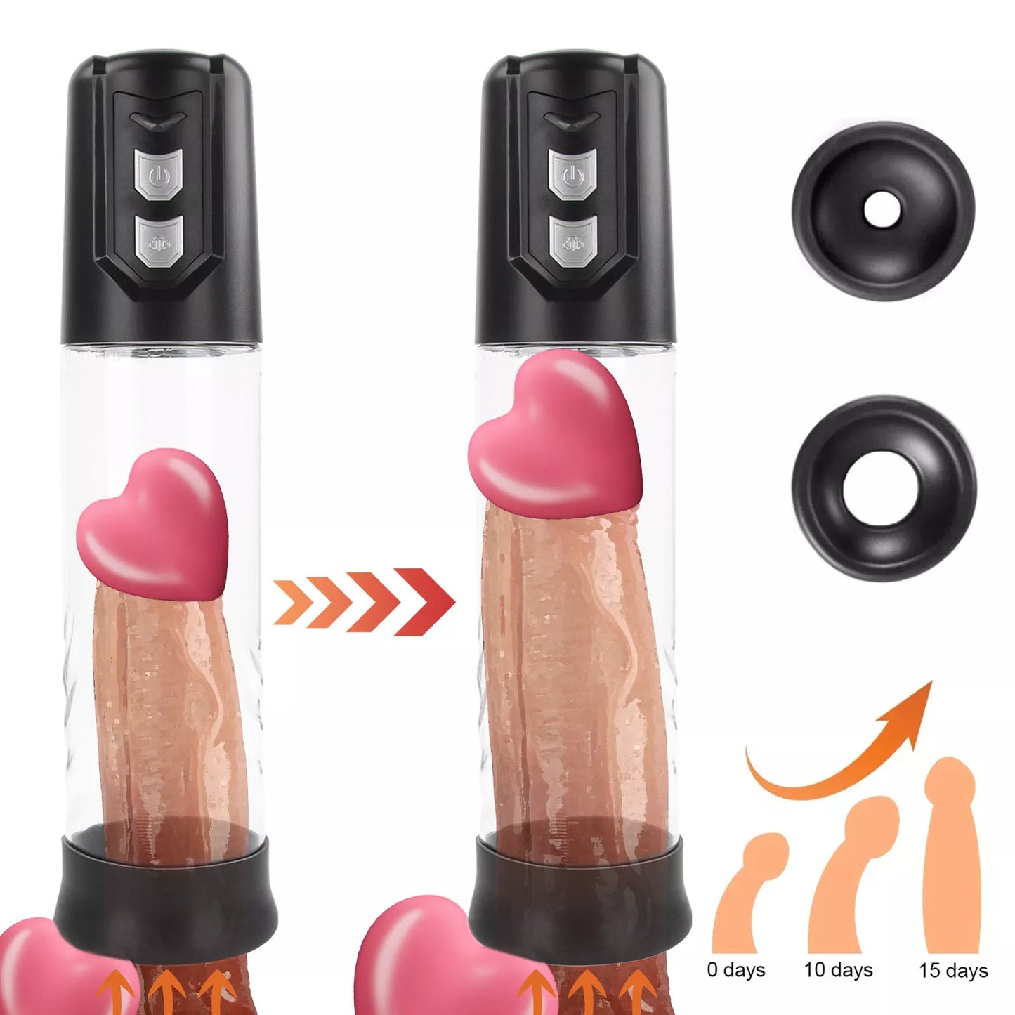 Updated Vacuum Electric Penis Pump Male Men Dick Enlarger ED Battery Operated - secretera