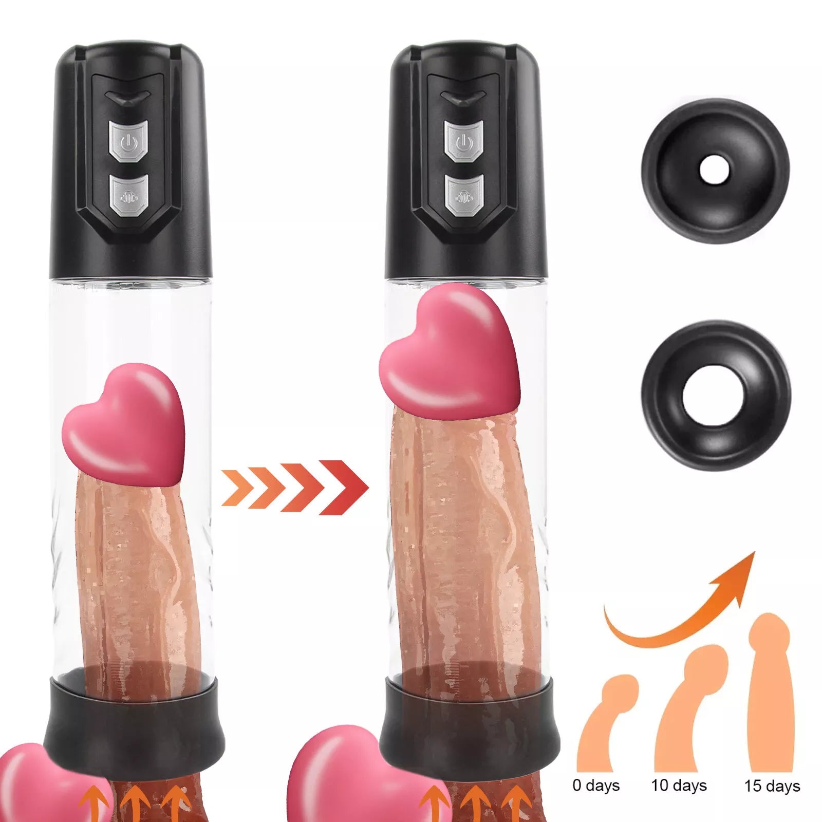 Updated Vacuum Electric Penis Pump Male Men Dick Enlarger ED Battery Operated - secretera