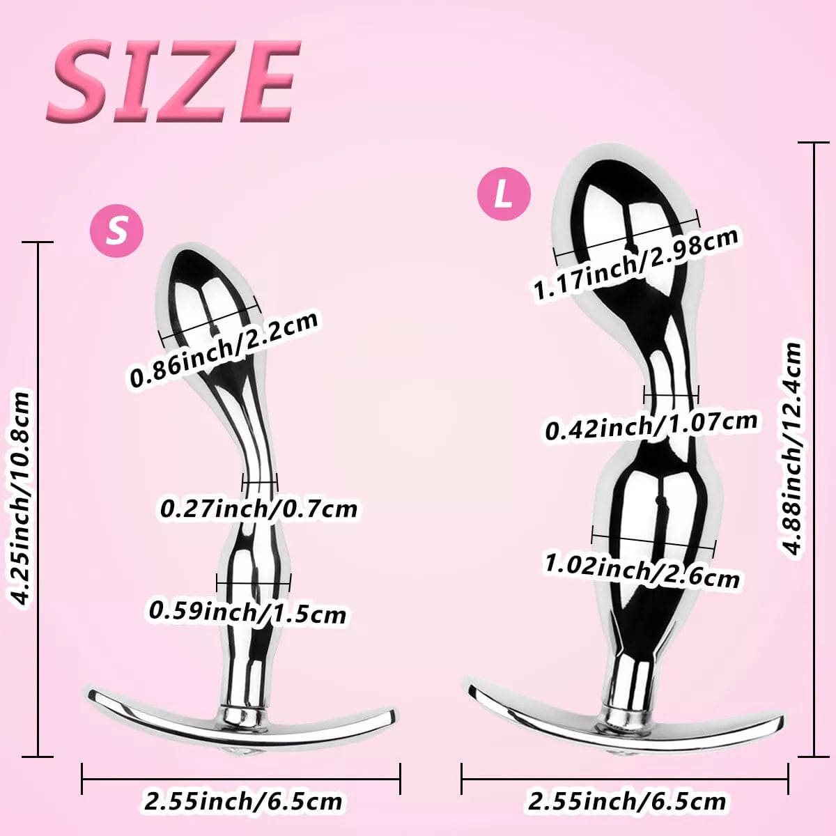 Metal Steel G-spot Anal Butt Plug Prostate Massager Probe Sex Toys for Men Women - secretera