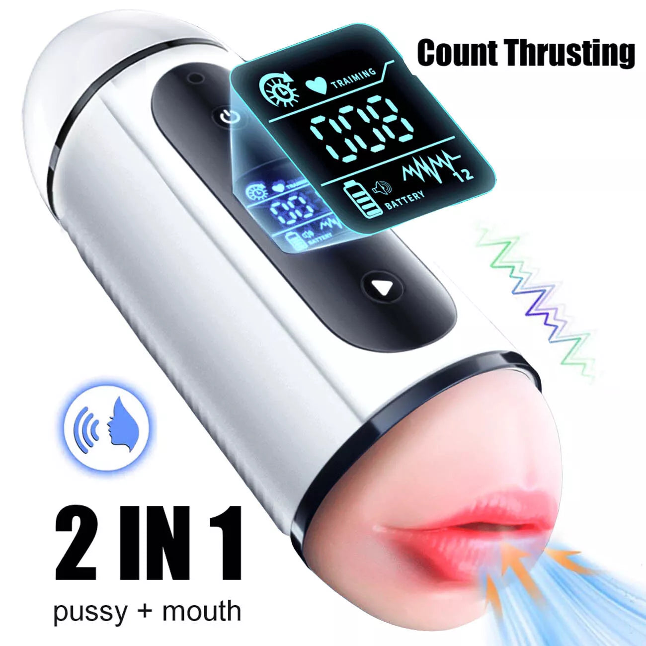 Auto Sucking Stroker Cup Men Male Masturbator Vibrator Oral Mouth Cup Sex Toys - secretera