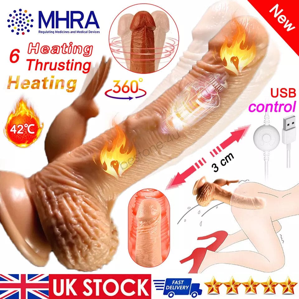 Realistic Thrusting Heating Dildo Vibrator G-Spot Massager Sex Toys for Women - secretera