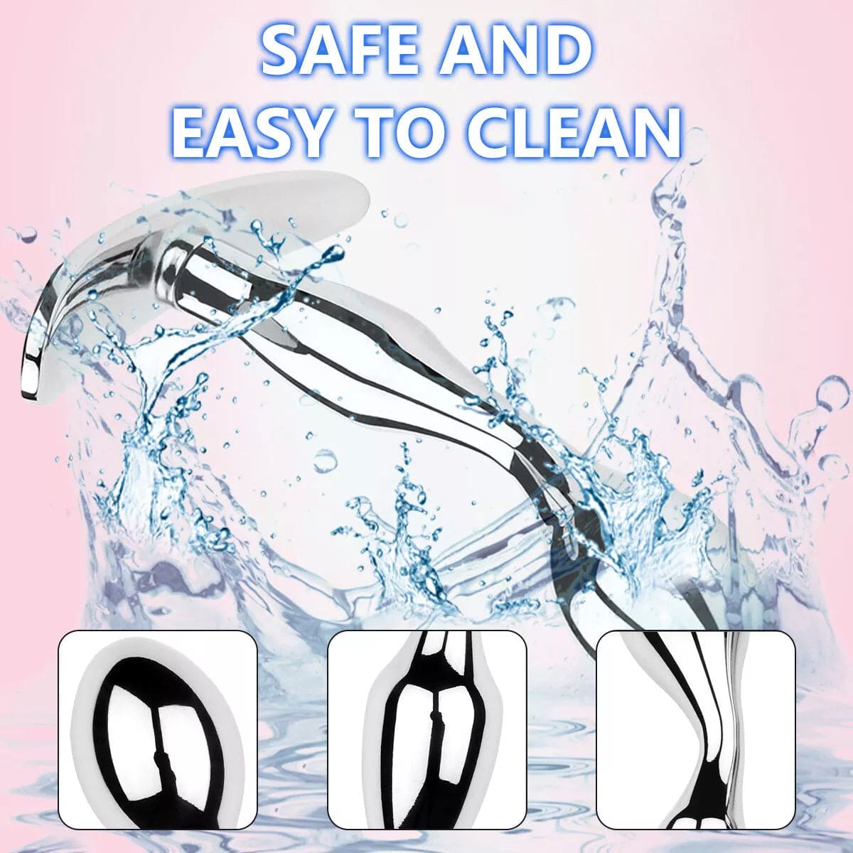 Metal Steel G-spot Anal Butt Plug Prostate Massager Probe Sex Toys for Men Women - secretera