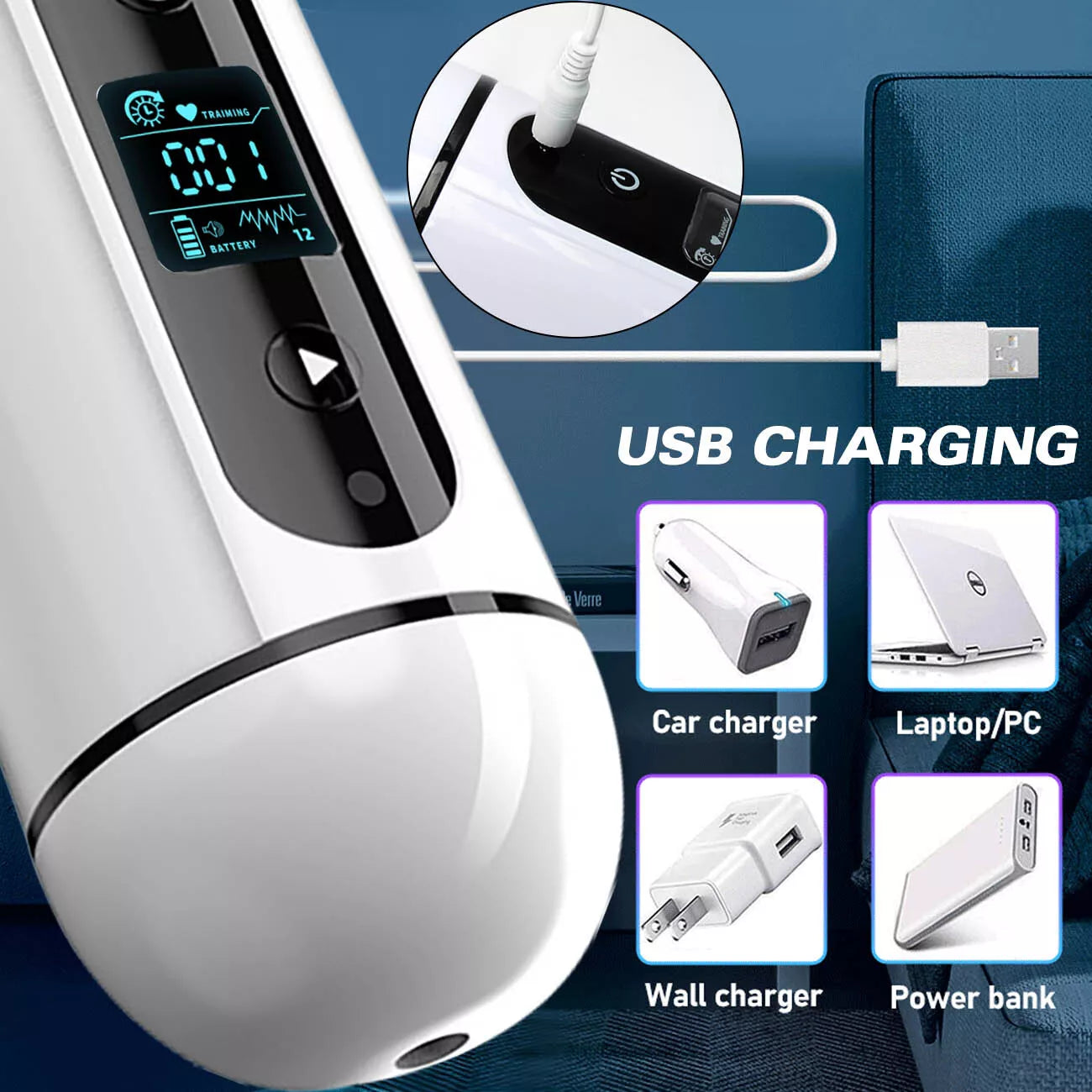 Auto Sucking Stroker Cup Men Male Masturbator Vibrator Oral Mouth Cup Sex Toys - secretera