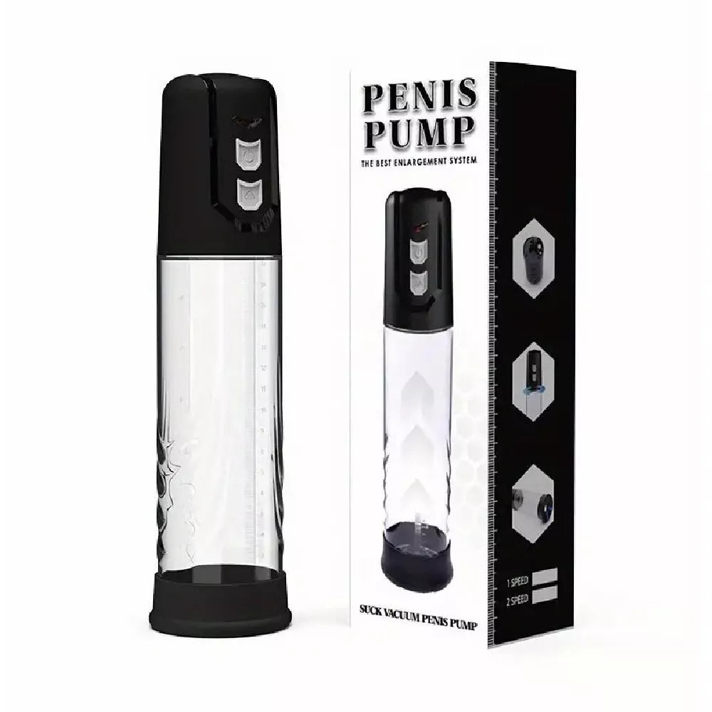 Updated Vacuum Electric Penis Pump Male Men Dick Enlarger ED Battery Operated - secretera