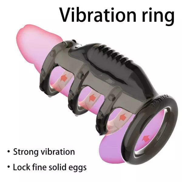 Men Penis Sleeve Sex Toy Vibrator Cock Ring For Couples Aid Extender Reusable - secretera