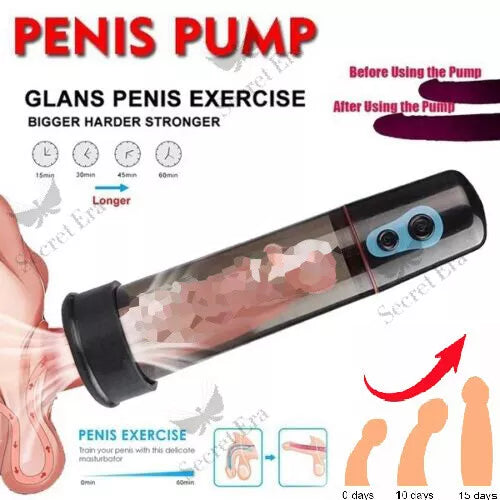 Updated Vacuum Electric Penis Pump Male Men Dick Enlarger ED Battery Operated - secretera