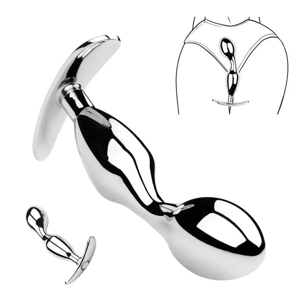 Metal Steel G-spot Anal Butt Plug Prostate Massager Probe Sex Toys for Men Women - secretera