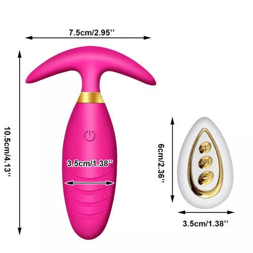 Remote Controlled Anal Butt Plug Vibrator Dildo Clitoris Sex Toys for Women Men - secretera