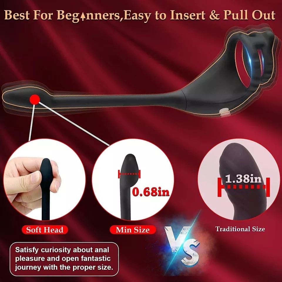 Male Butt Plug Anal Vibrator Prostate Massager Cock Ring Remote Sex Toys For Men - secretera