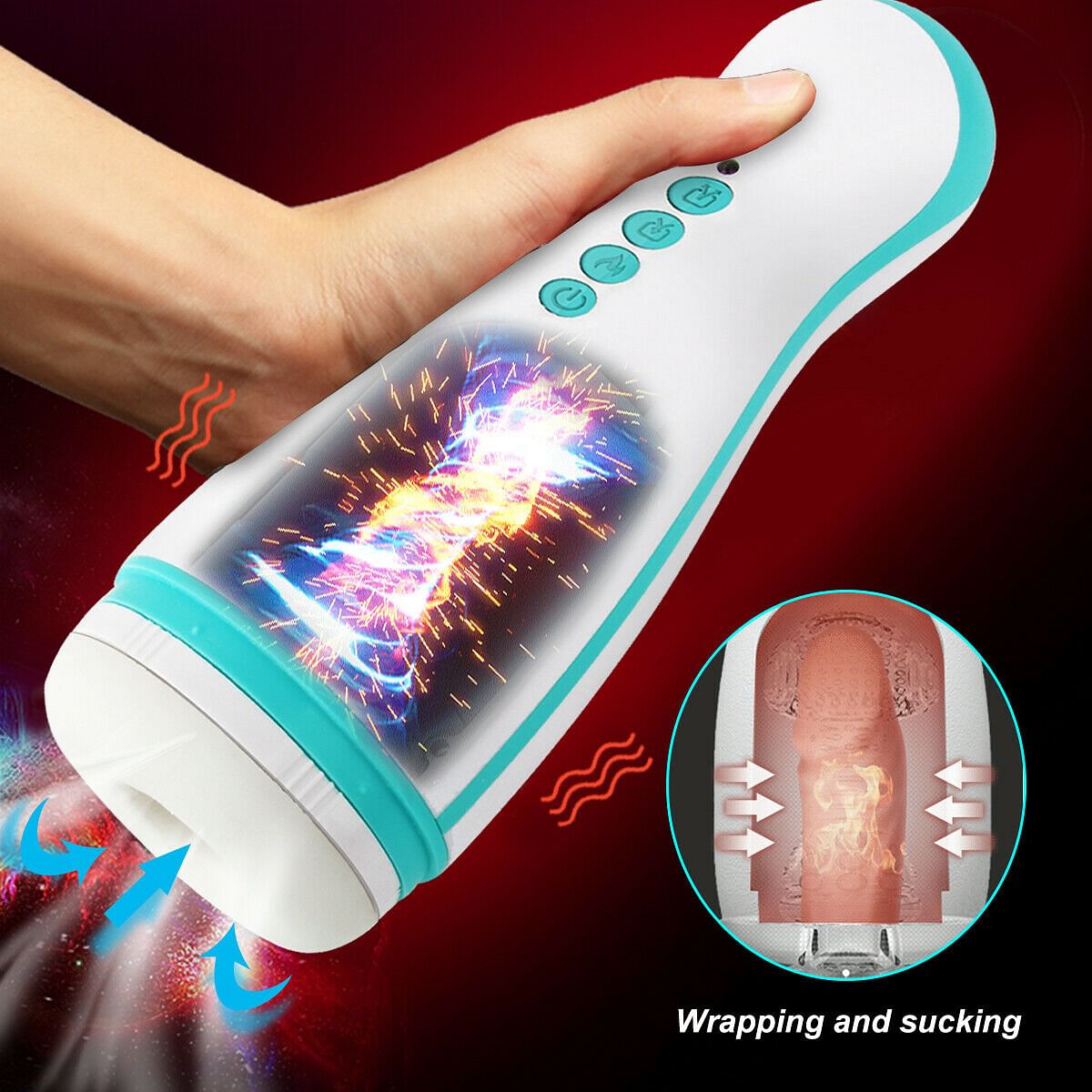 Sex Toy Vibrator Clip Suction Men Masturbation Cup Automatic Heated Oral Blowjob - Yourlovelychoices