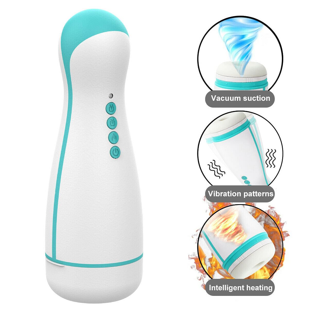 Sex Toy Vibrator Clip Suction Men Masturbation Cup Automatic Heated Oral Blowjob - Yourlovelychoices