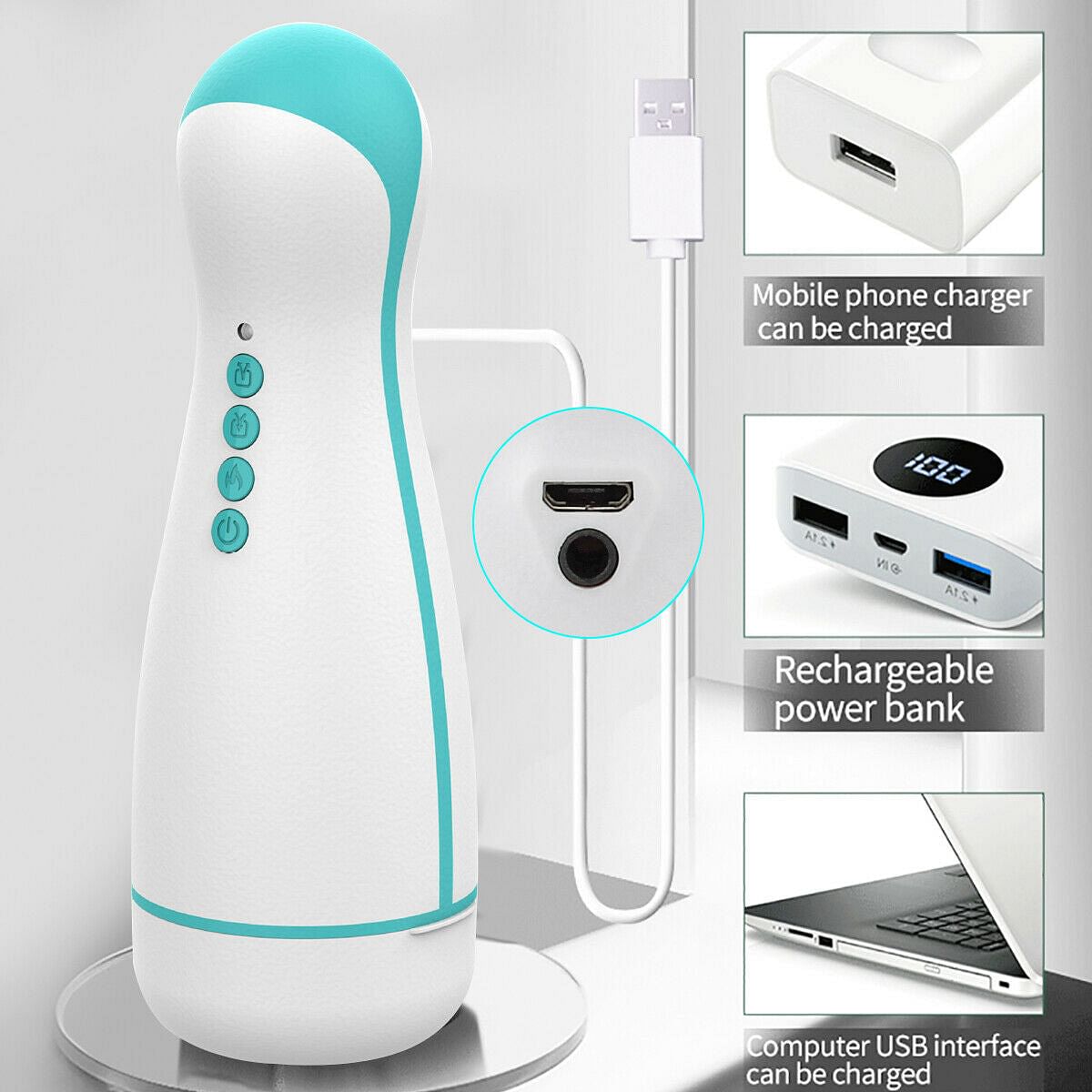 Sex Toy Vibrator Clip Suction Men Masturbation Cup Automatic Heated Oral Blowjob - Yourlovelychoices